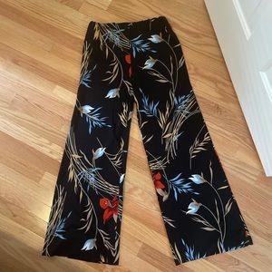 Vintage 1970s Tropical Wide Leg Pants